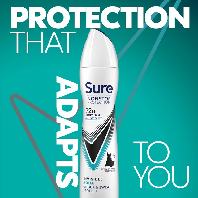 Sure Women Nonstop Protection Invisible Aqua Anti-Perspirant Spray 250ml (British brand)
