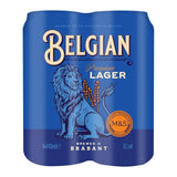 M&S Belgian Lager beer 4 x 440ml, imported from the UK
