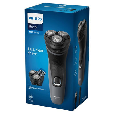 M&S Philips Våt & Tørr Elektrisk Barberhøvel Serie 1000 med 4D Flex Hoder- Kjøp online hos McGrocer