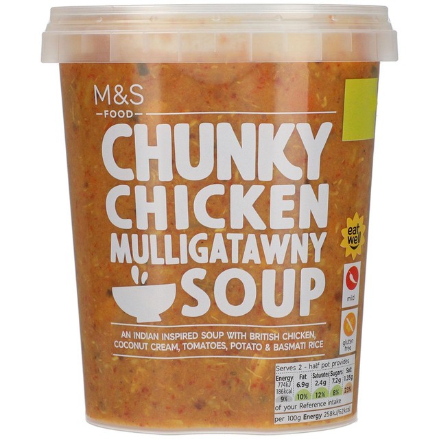 M&S Chicken Mulligatawny soup 600g, imported from the UK