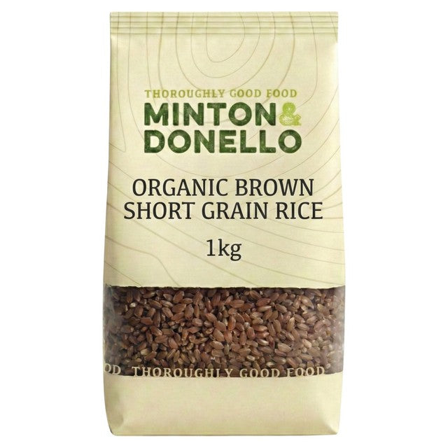 Minton & Donello organic short grain brown rice 1kg, imported from the UK