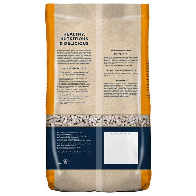 Marriages Rat & Mouse Pellets 2kg, imported from the UK