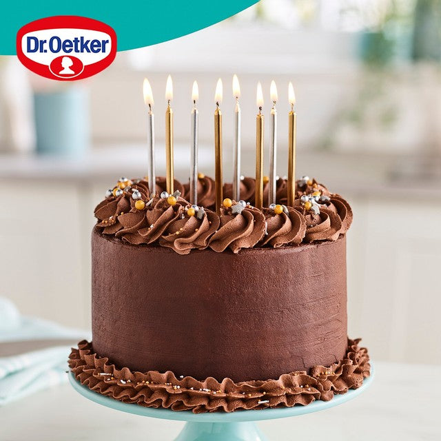 Dr. Oetker metallic birthday candles 12 pack - British product