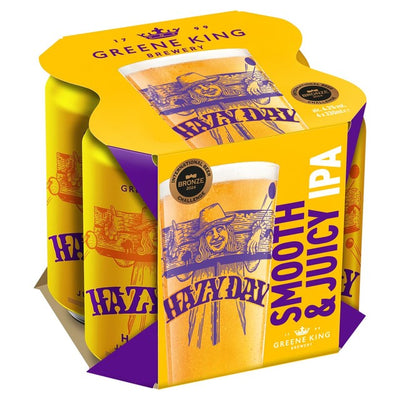 M&S Greene King Hazy Day Hazy IPA Craft Beer 4 x 330ml- Buy online at McGrocer