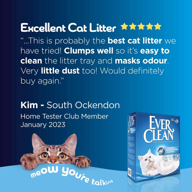 Ever Clean Extra Strong Unscented Clumping Cat Litter 10L - British product