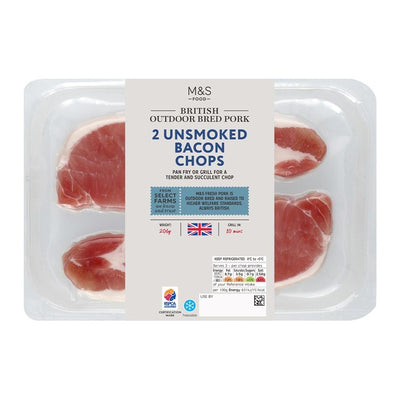M&S M&S 2 قطعة لحم خنزير غير مدخن متربية في الهواء الطلق 206 جم - اشترِ عبر الإنترنت من McGrocer