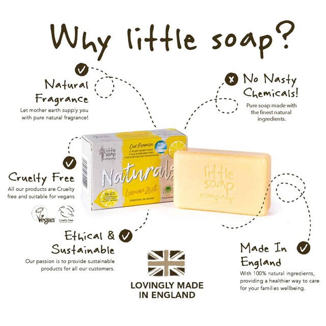 Little Soap Company bar soap Lemon Zest 100g, UK version