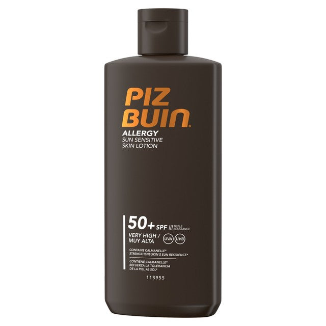 Piz Buin Allergy Sensitive Skin Sun Lotion SPF50+ 200ml, imported from the UK
