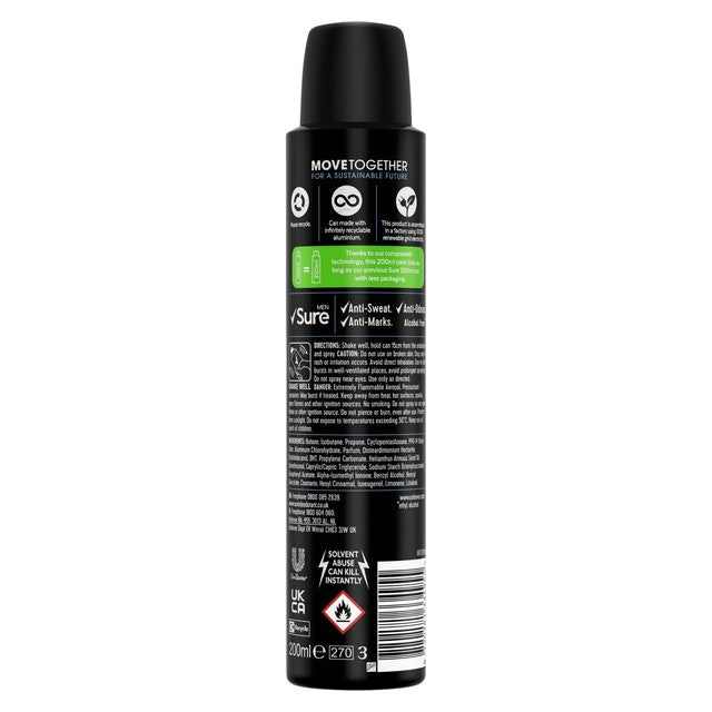 Sure men antiperspirant deodorant Invisible Ice spray 200ml (British brand)