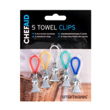 Chef Aid 5 towel clips - British product