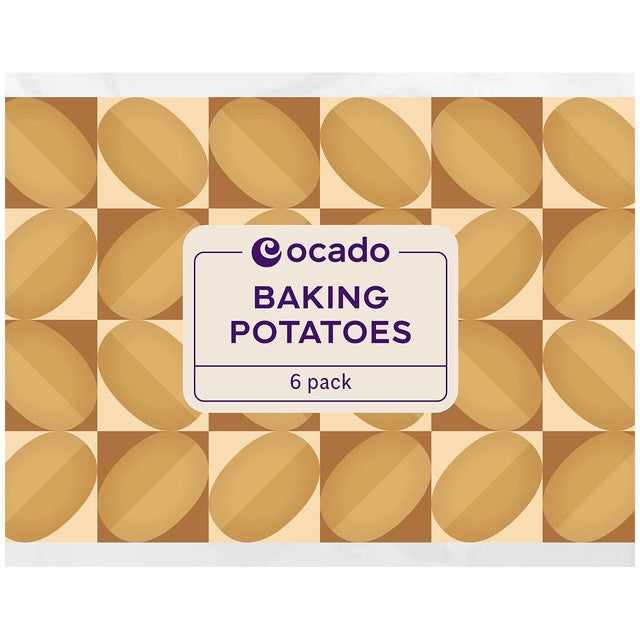 Ocado Baking Potatoes 6 per pack, imported from the UK