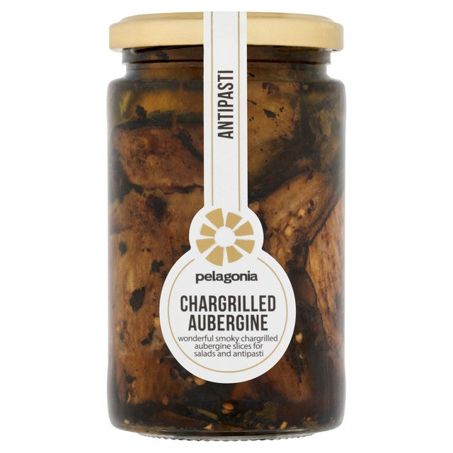 Pelagonia chargrilled aubergine slices 330g, imported from the UK