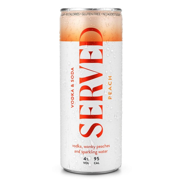 Served peach hard seltzer 250ml (British brand)