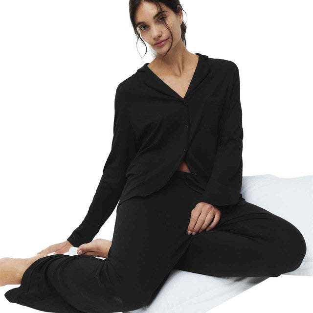 M&S Women's Cotton Modal Revere Pyjama Set L, imported from the UK