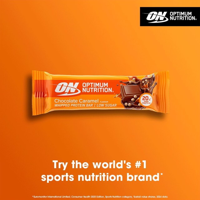 Optimum Nutrition Protein Bar Chocolate Caramel 60g, imported from the UK