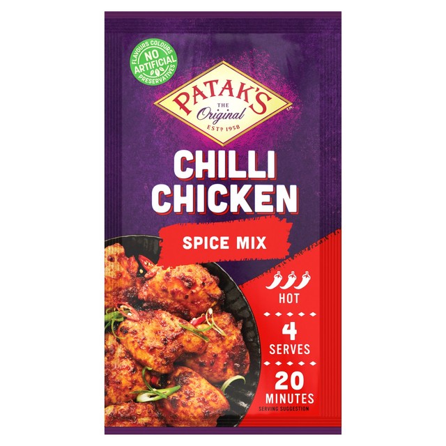 Pataks chilli chicken spice mix sachet - British product