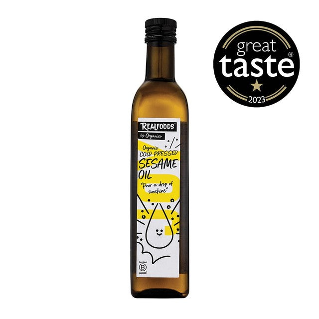 Realfoods organic virgin sesame oil 500ml, imported from the UK