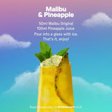 Malibu coconut rum & pineapple canned cocktail 25cl, imported from the UK