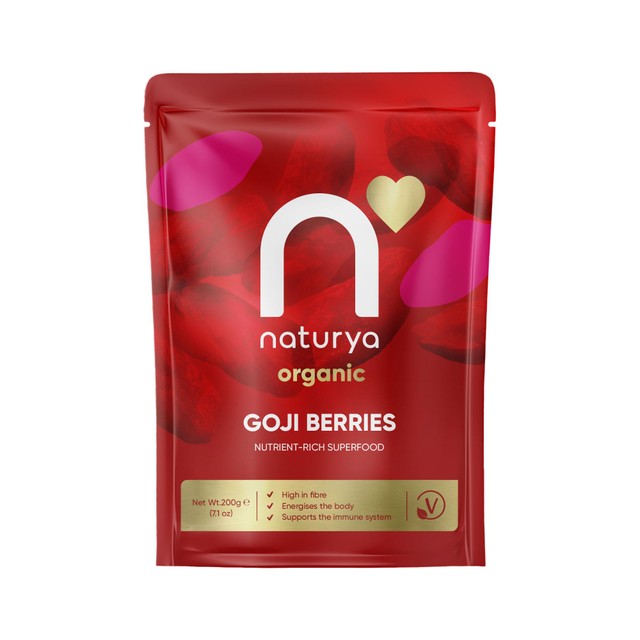 Naturya Organic Sundried Goji Berries 200g, imported from the UK
