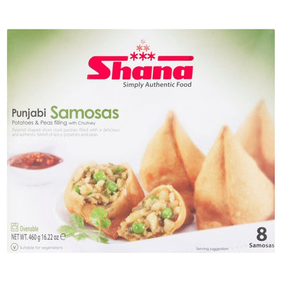 Shana Punjabi Samosas Vegetarian Frozen Indian Snack 460g