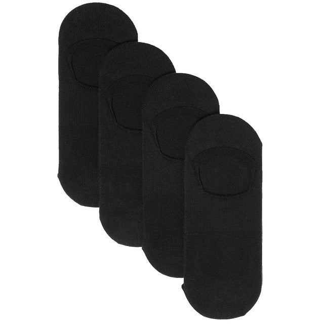 M&S Women's Cotton Invisible Trainer Liners Black, Size 3-5, imported from the UK