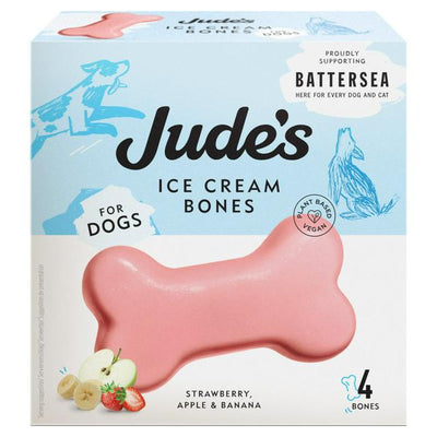 Sainsburys Judes Strawberry Apple Banana Ice Cream Bones For Dogs 4 x 45ml- Buy online at McGrocer