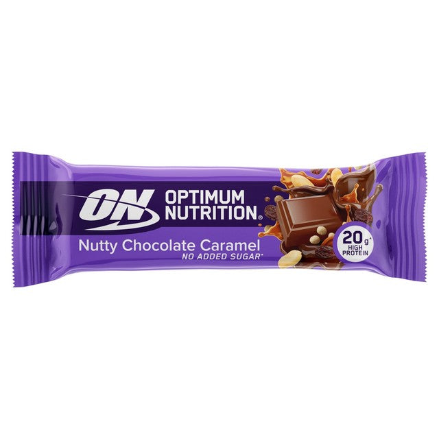 Optimum Nutrition chocolate caramel protein bar Peanut Raisin 70g (British brand)