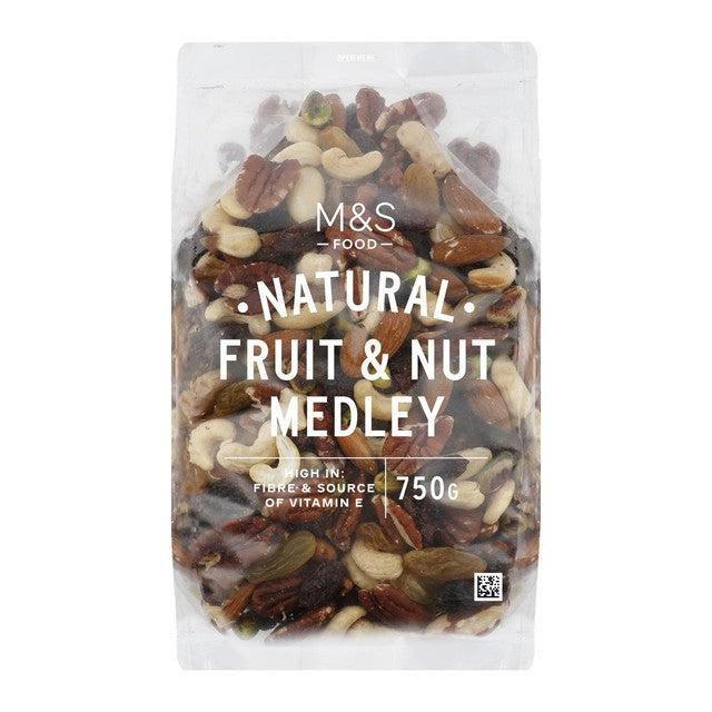 M&S Natural Fruit & Nut Medley 750g, imported from the UK