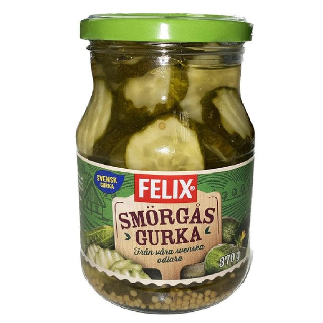 Felix Smorgasgurka sliced pickled gherkins 370g - British product