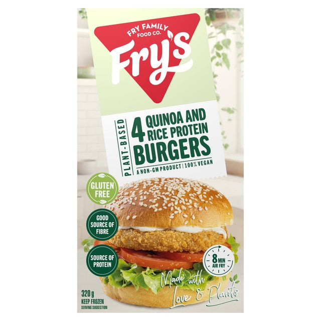 Fry's Quinoa & Brown Rice Protein Burgers 320g - British product