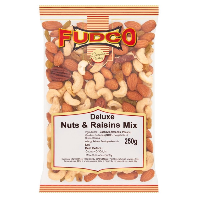 Fudco Deluxe nut and raisin mix 250g (British brand)