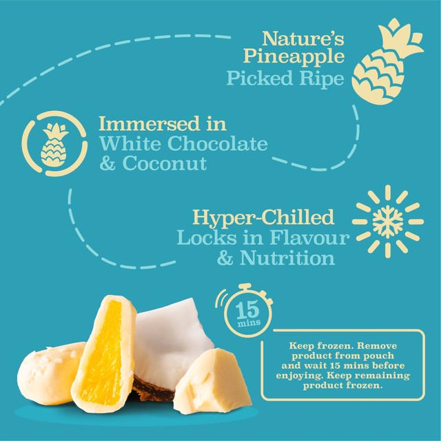TruFru Pina Colada frozen pineapple snack, imported from the UK