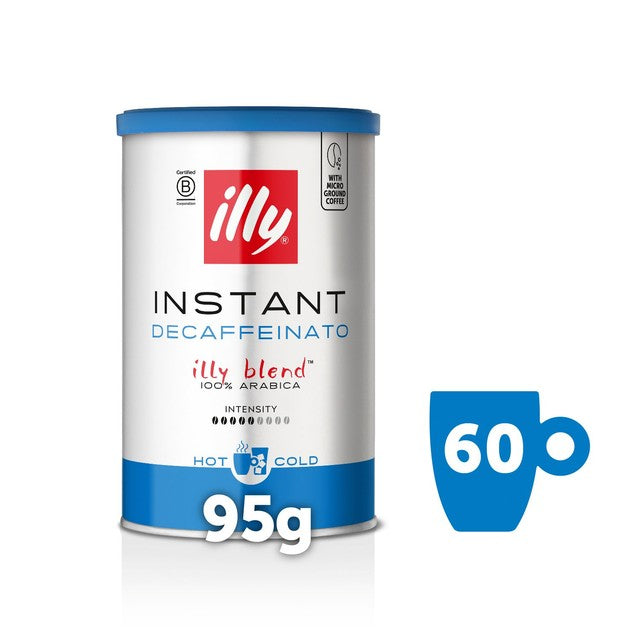 illy Instant Decaffeinated Coffee 95g can, UK version