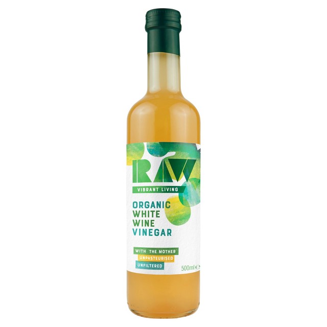 RAW Health white wine vinegar with the mother 500ml, imported from the UK