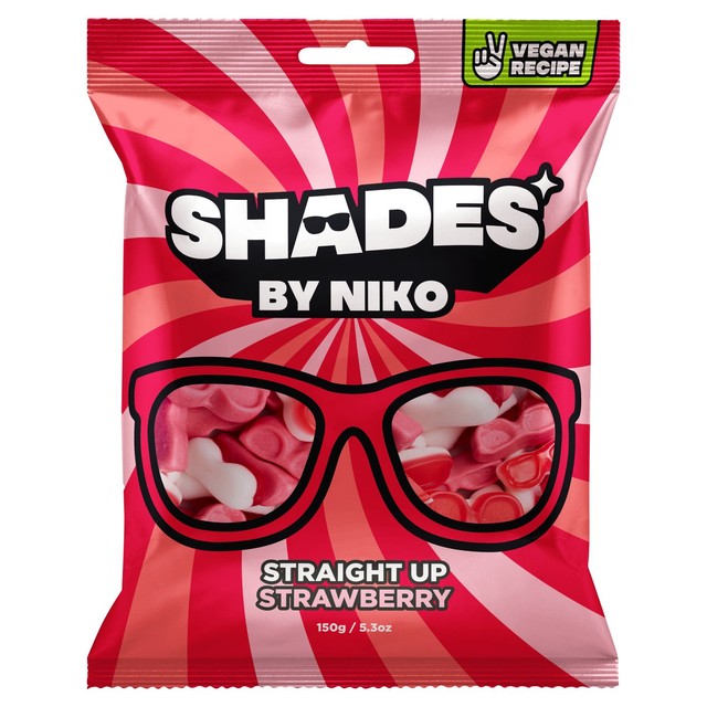 Shades Straight Up Strawberry sweets 150g (British brand)
