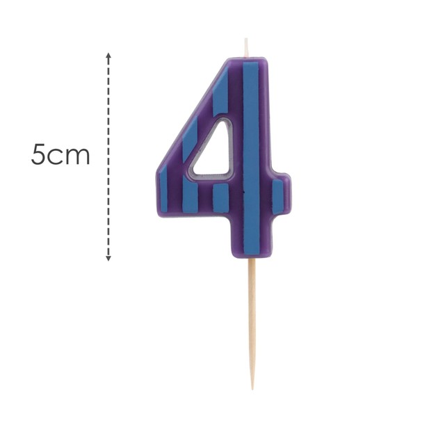 Talking Tables number 4 wax candle for cakes - British product