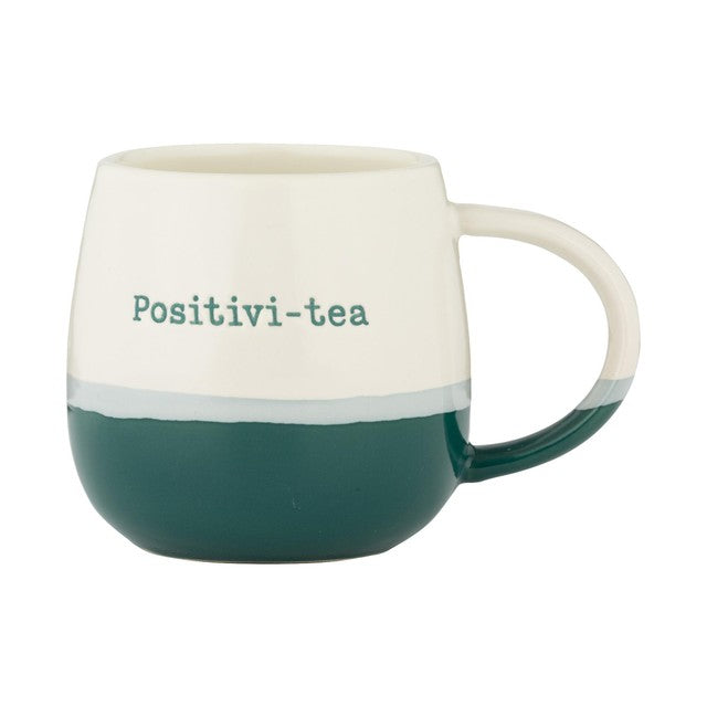 Rayware Postivi-Tea stoneware mug 340ml, imported from the UK