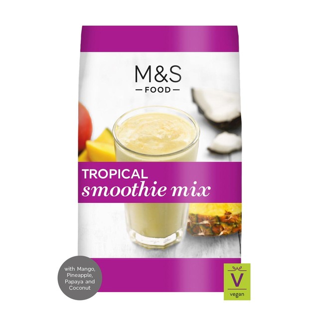 M&S tropical smoothie mix frozen 489g, imported from the UK
