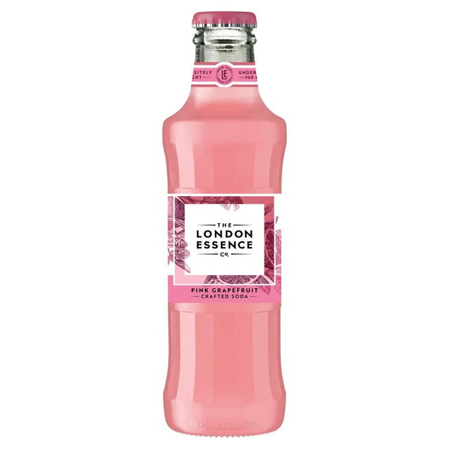 London Essence Co pink grapefruit soda, imported from the UK
