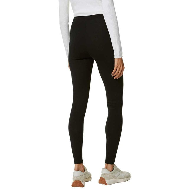 M&S Womens 2pk High Waisted Leggings, Size 16, Black/Black