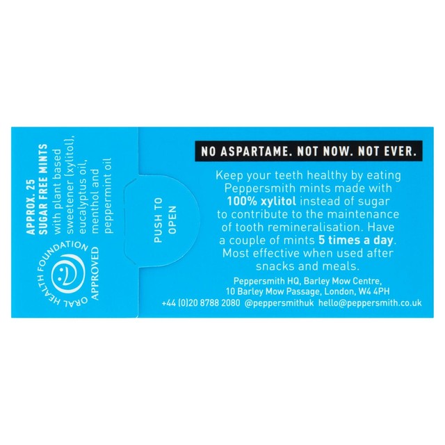 Peppersmith sugar free extra strong dental mints 15g, imported from the UK