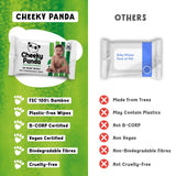 Cheeky Panda Unscented Bamboo Baby Wipes 12x60 - British product