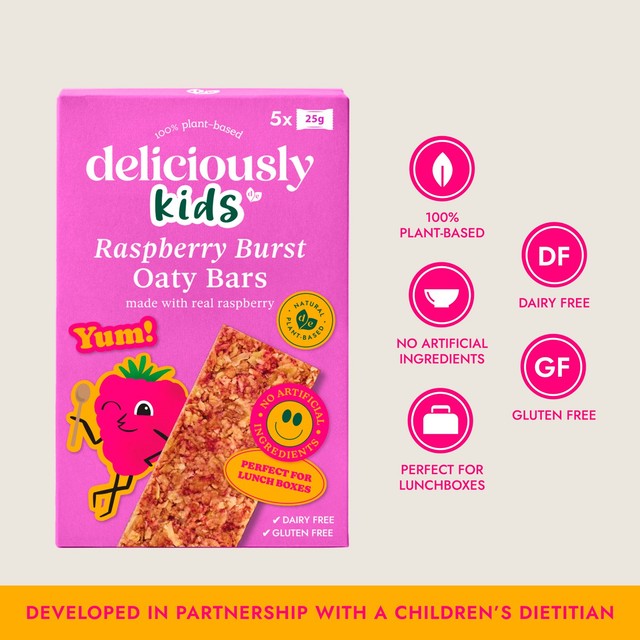 Deliciously Ella Raspberry Burst Oaty Bars 125g Multipack - British product