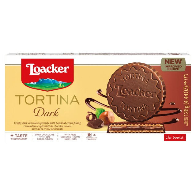 Loacker Dark Hazelnut Wafer 125g, UK version
