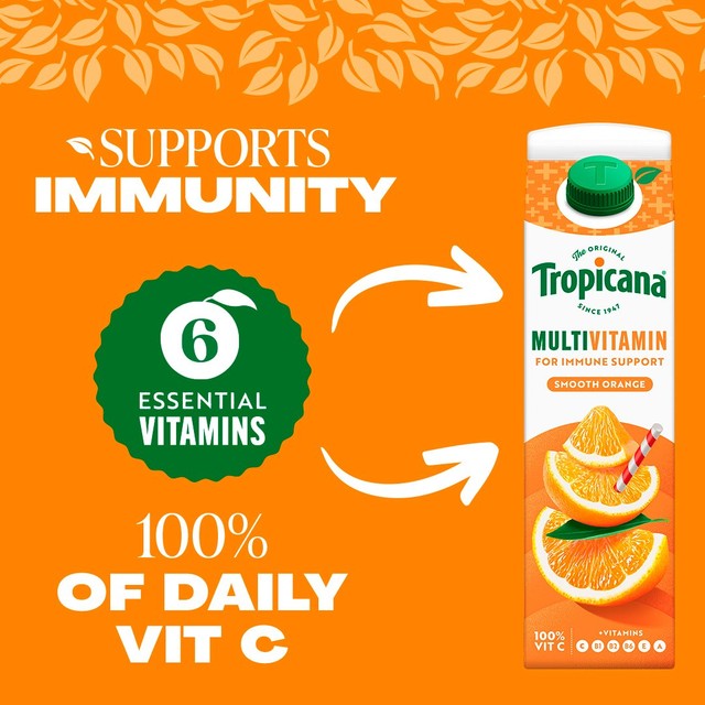 Tropicana smooth orange multivit boost fruit juice 850ml (British brand)