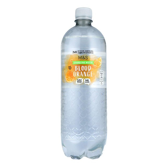 M&S blood orange sparkling water 1L, imported from the UK