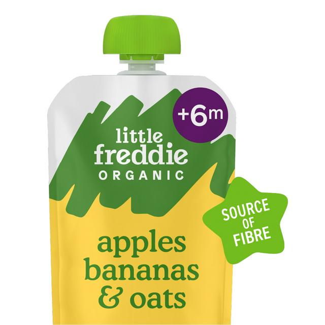 Little Freddie Organic Apples Bananas Oats Baby Food Pouch 6 Months 100g