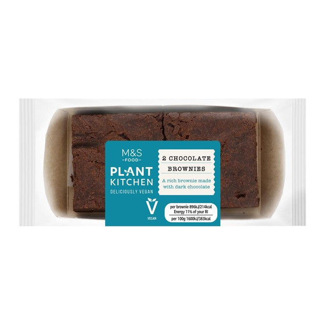 M&S vegan chocolate brownies 2 x 56g, imported from the UK