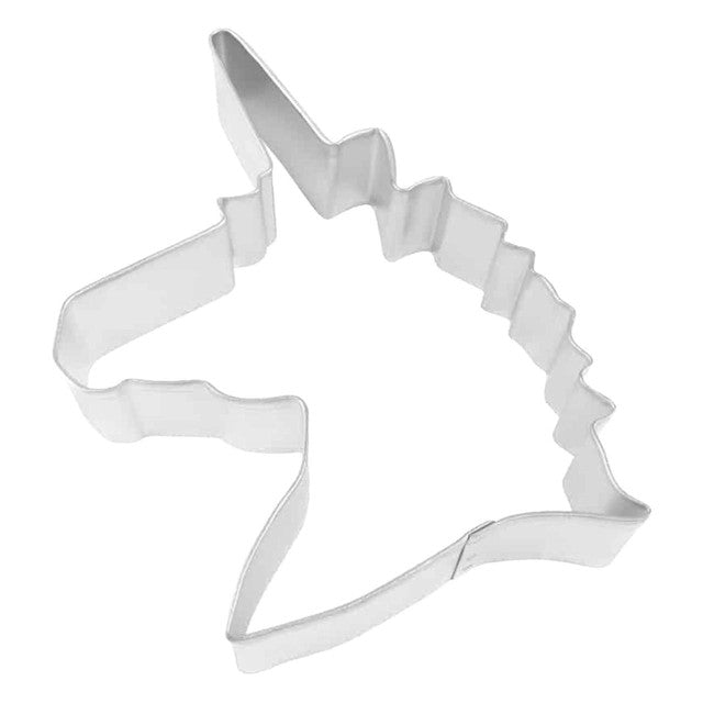 Anniversary House unicorn head tin-plated cookie cutter - British product