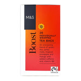 M&S green tea teabags pineapple and mango flavour 20 count, imported from the UK